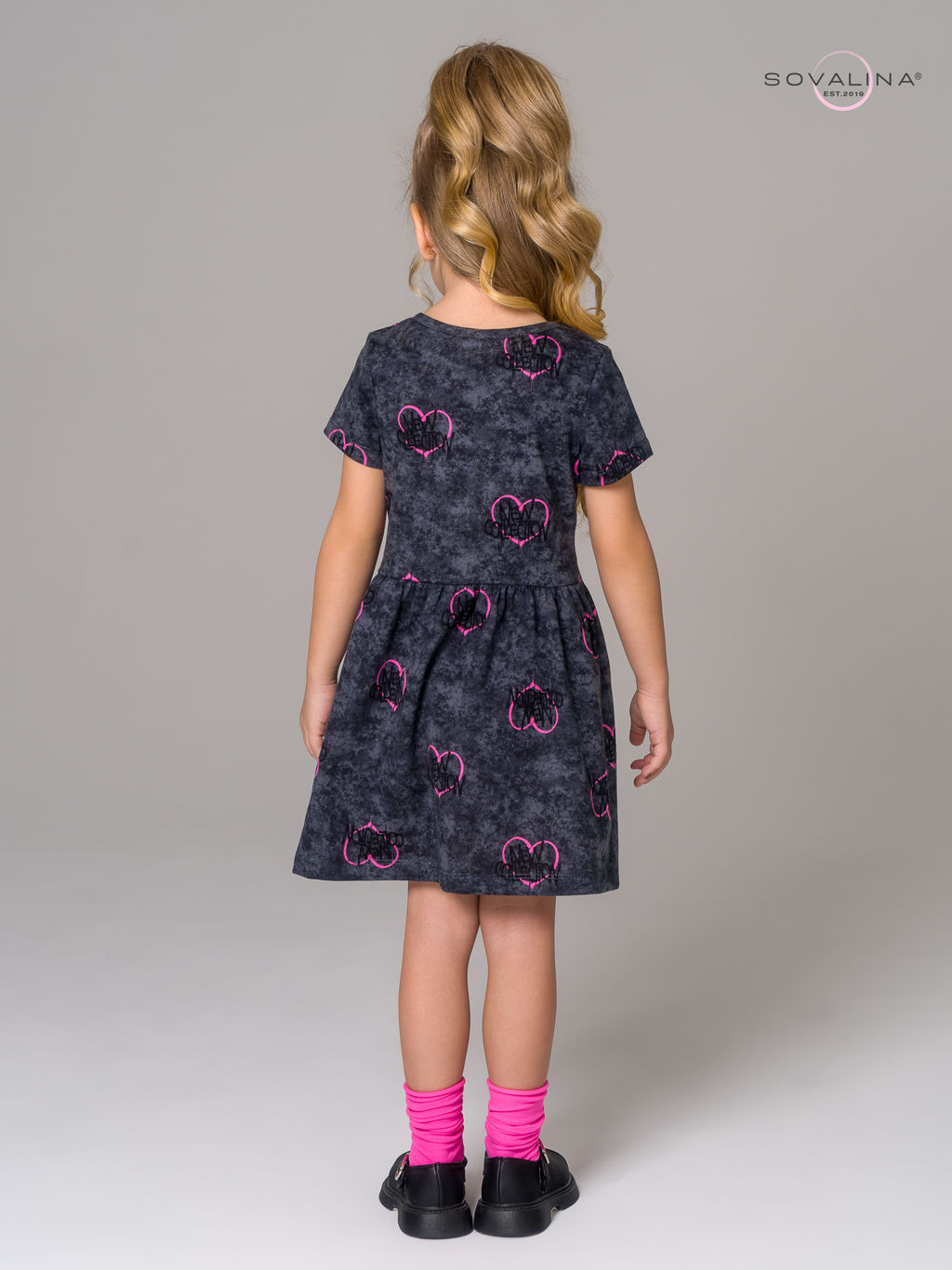 Платье Лето варенка графит сердце - Sovalina фото 8