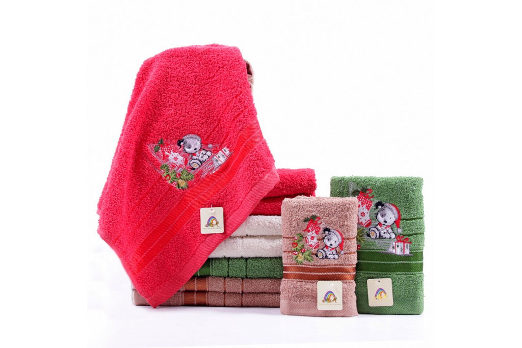 Набор полотенца махрового Новогодний щенок WR37 в коробке Б - Наталья-текстиль фото 2