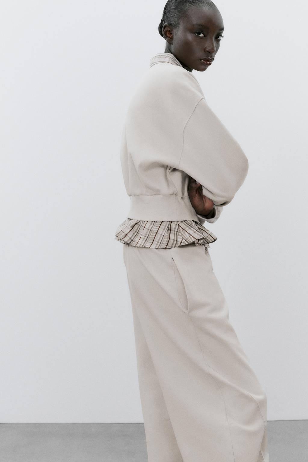 CONTRAST POPLIN SWEATSHIRT - Zara фото 4