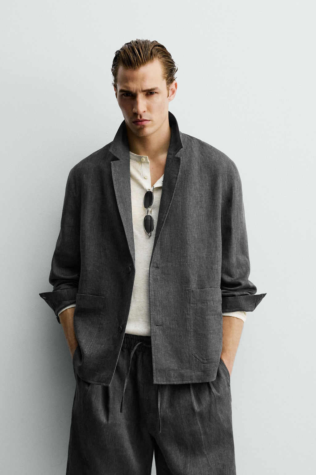 SOBRECAMISA 100% LINO / Plomo - Zara фото 2