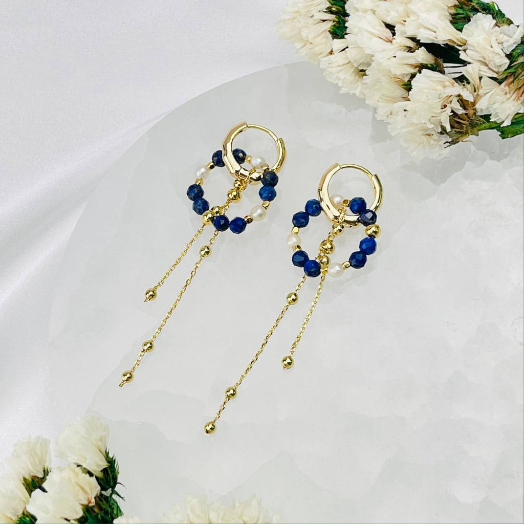 Серьги из Лазурита и Жемчуга