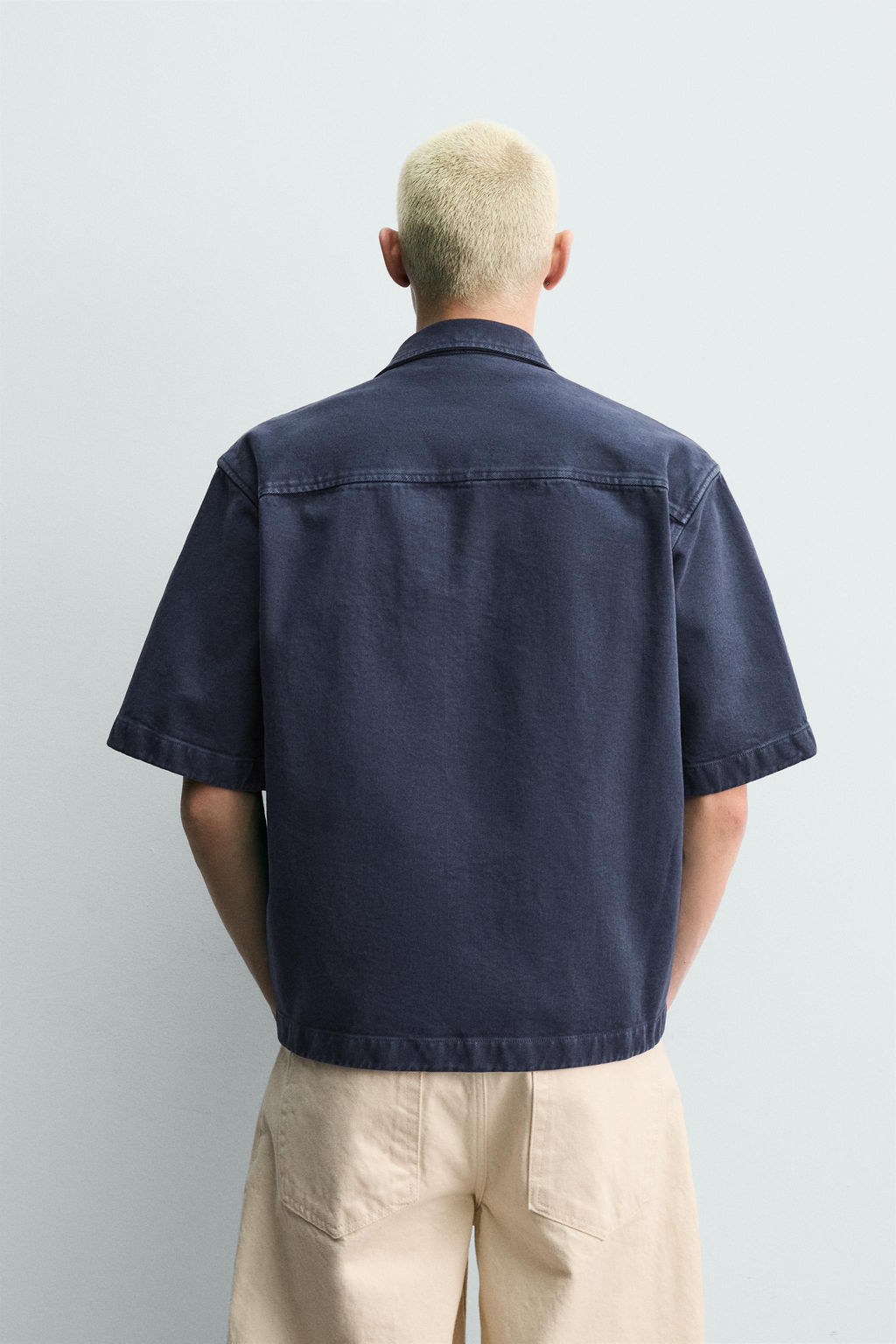 SOBRECAMISA RELAXED FIT CREMALLERA / Azul