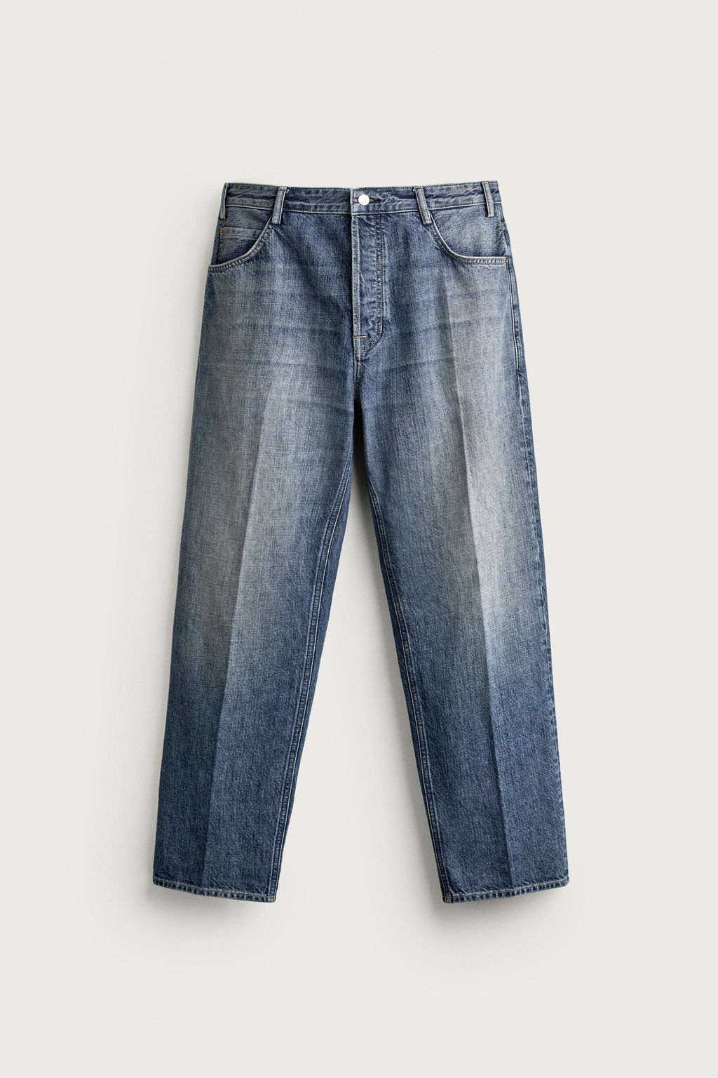 JEANS RELAXED FIT PLANCHADO / Azul - Zara фото 9