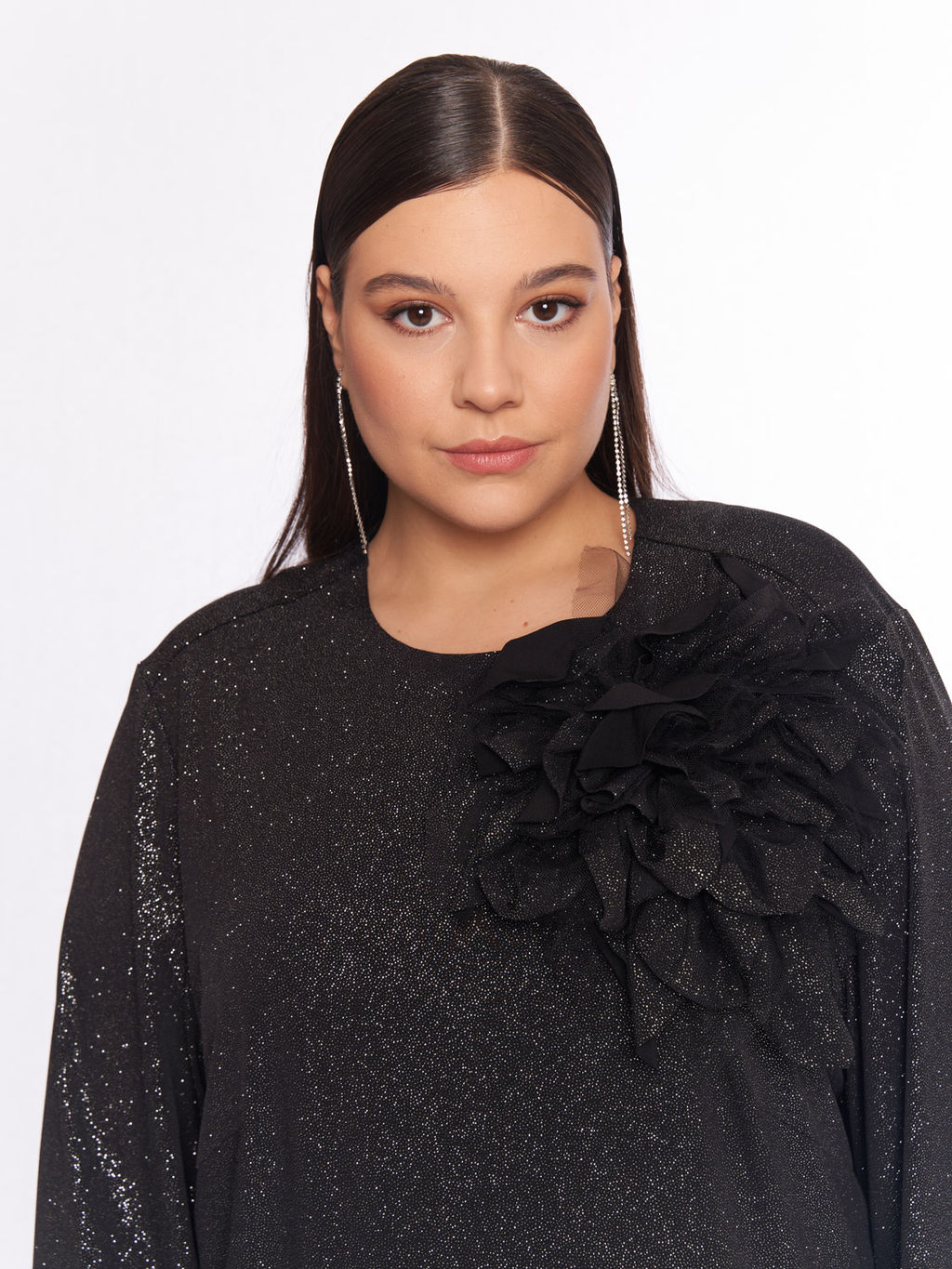 Платье вечернее с цветком 1PP51727BLK60