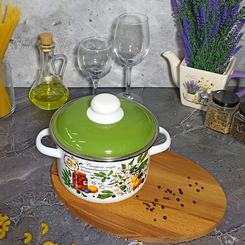 Кастрюля 2,0л цил. Вкусный компот 6RD161М белосн.