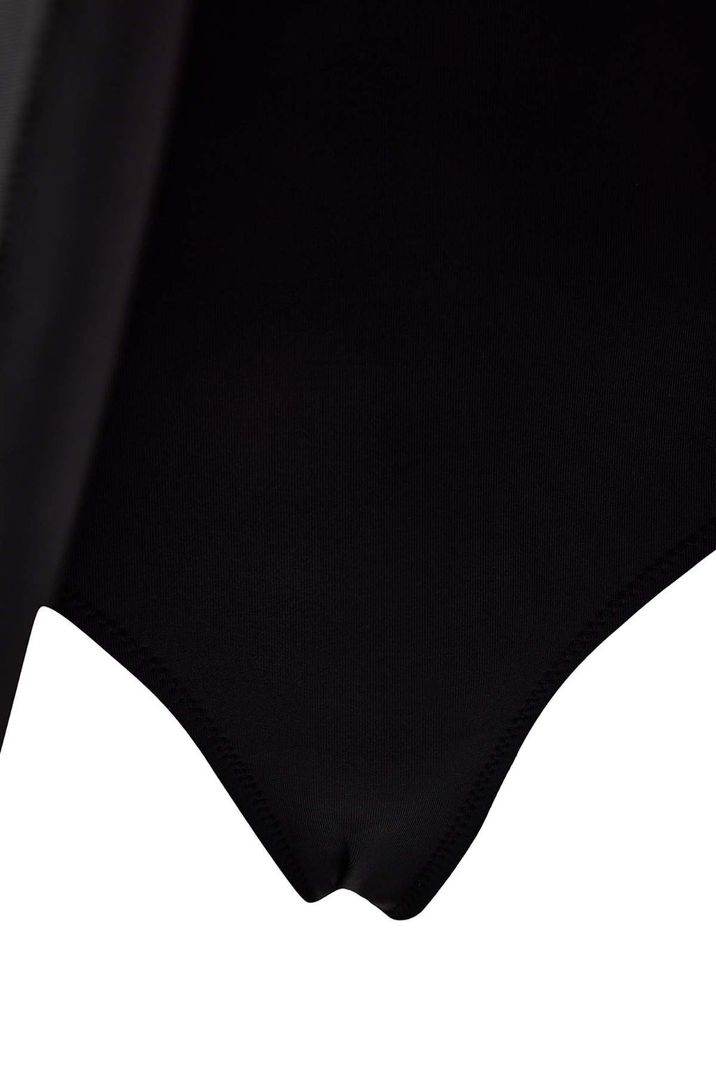 Siyah Drapeli V Yaka Elbise Mayo TBESS26MA00002 - Trendyolmilla фото 2