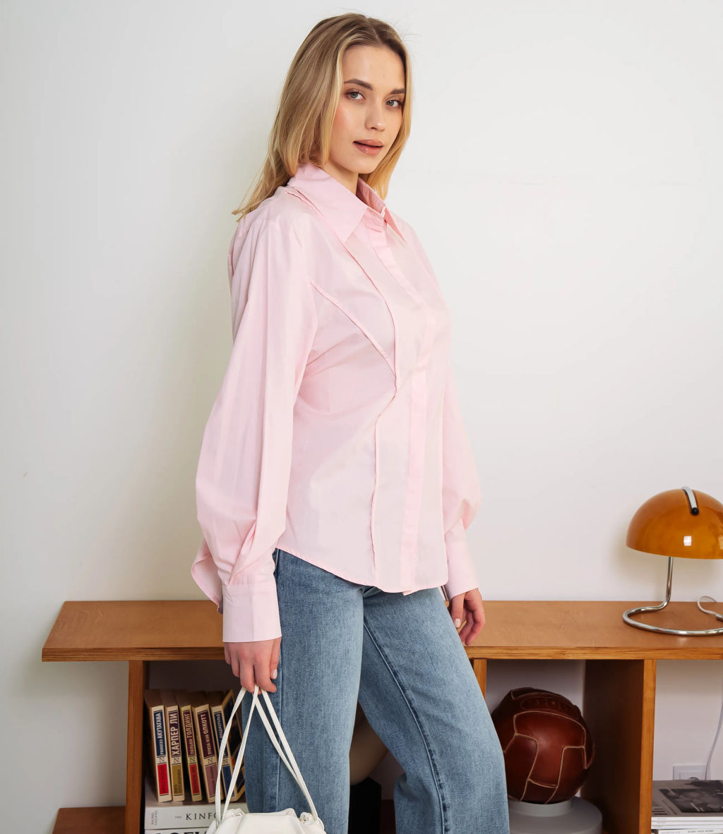 Рубашка #КТ3696, розовый - Dommod фото 2