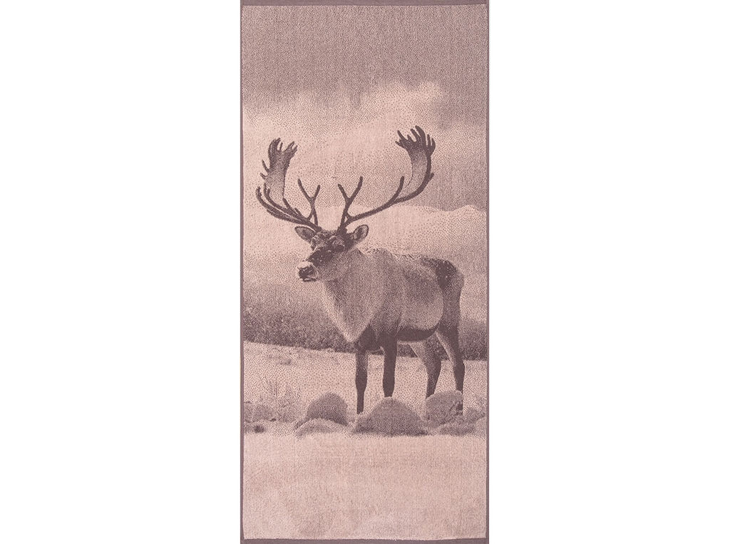 Полотенце махровое 6с102.411ж1 Фото-олень(т.с.мальв1) 67х150см