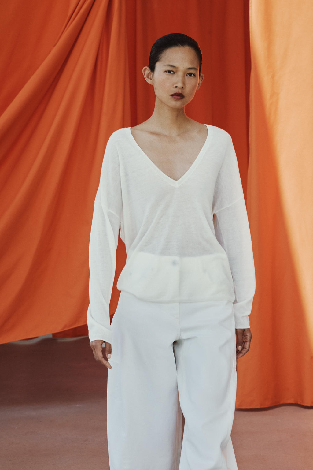 JERSEY PUNTO FINO ESCOTE PICO / Blanco - Zara фото 4