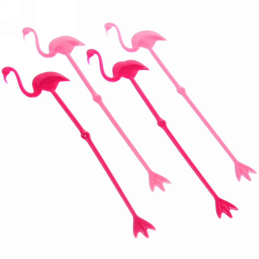 Цена за 4 шт. Палочка для коктейля в наборе 4шт "Фламинго"