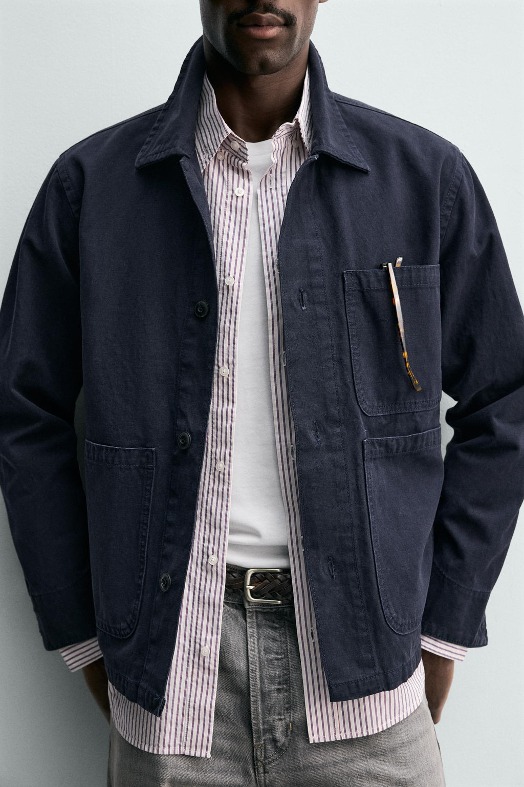 SOBRECAMISA DENIM REGULAR FIT / Azul noche - Zara фото 6