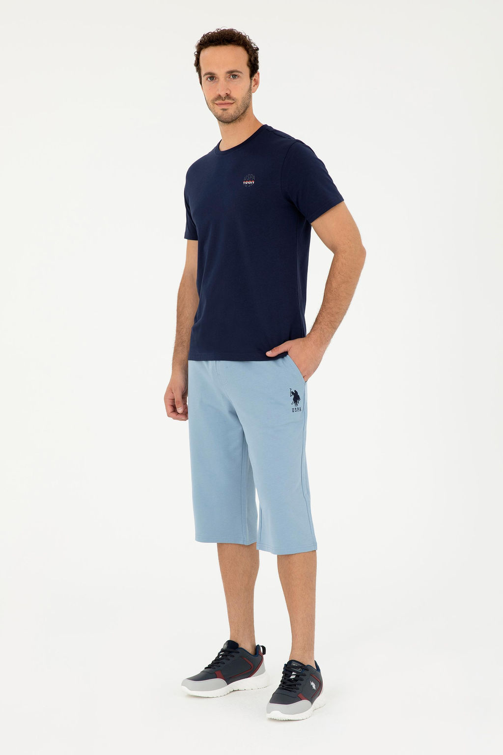 Мужские трикотажные шорты цвета индиго - U.s. polo assn фото 3
