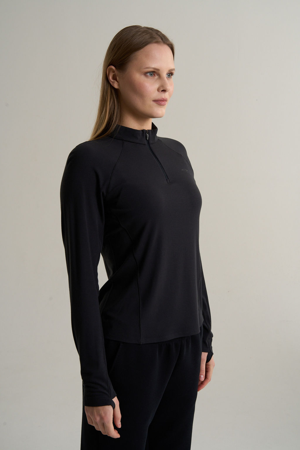 Лонгслив half-zip Черный ANTA RUNNING LS Tee