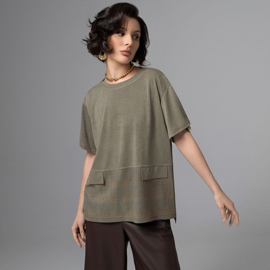 Футболка с акцентными строчками, Стальной взгляд - Charutti фото 2