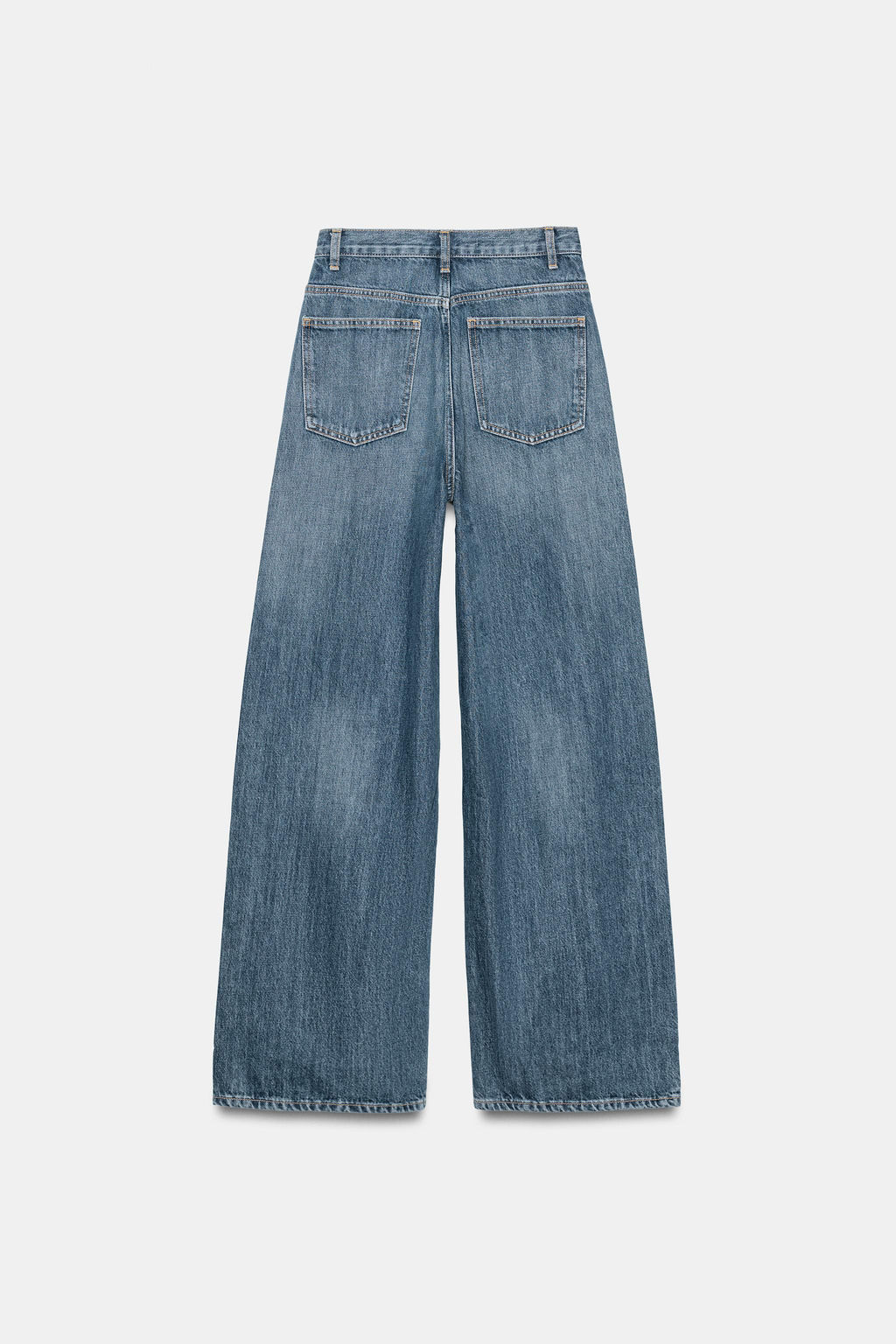 JEANS TRF WIDE LEG CINTURA CRUZADA TIRO ALTO / Azul / Gris - Zara фото 8