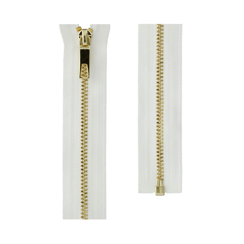 Молния Металл декоративная Gamma Premium SDV-5 60 см с брелком под золото золото однозамковая Тип 5 1 шт разъёмная БЕЛЫЙ брелок DEK