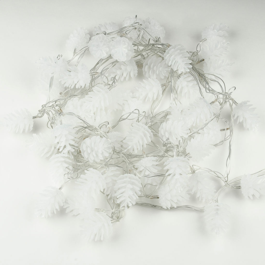 ULD-S0500-050/DTA WARM WHITE IP20 PINE CONES Гирлянда светодиодная Шишки, 5м. 50 светодиодов. Теплый белый свет. Провод прозрачный. ТМ Uniel - Volpe фото 4