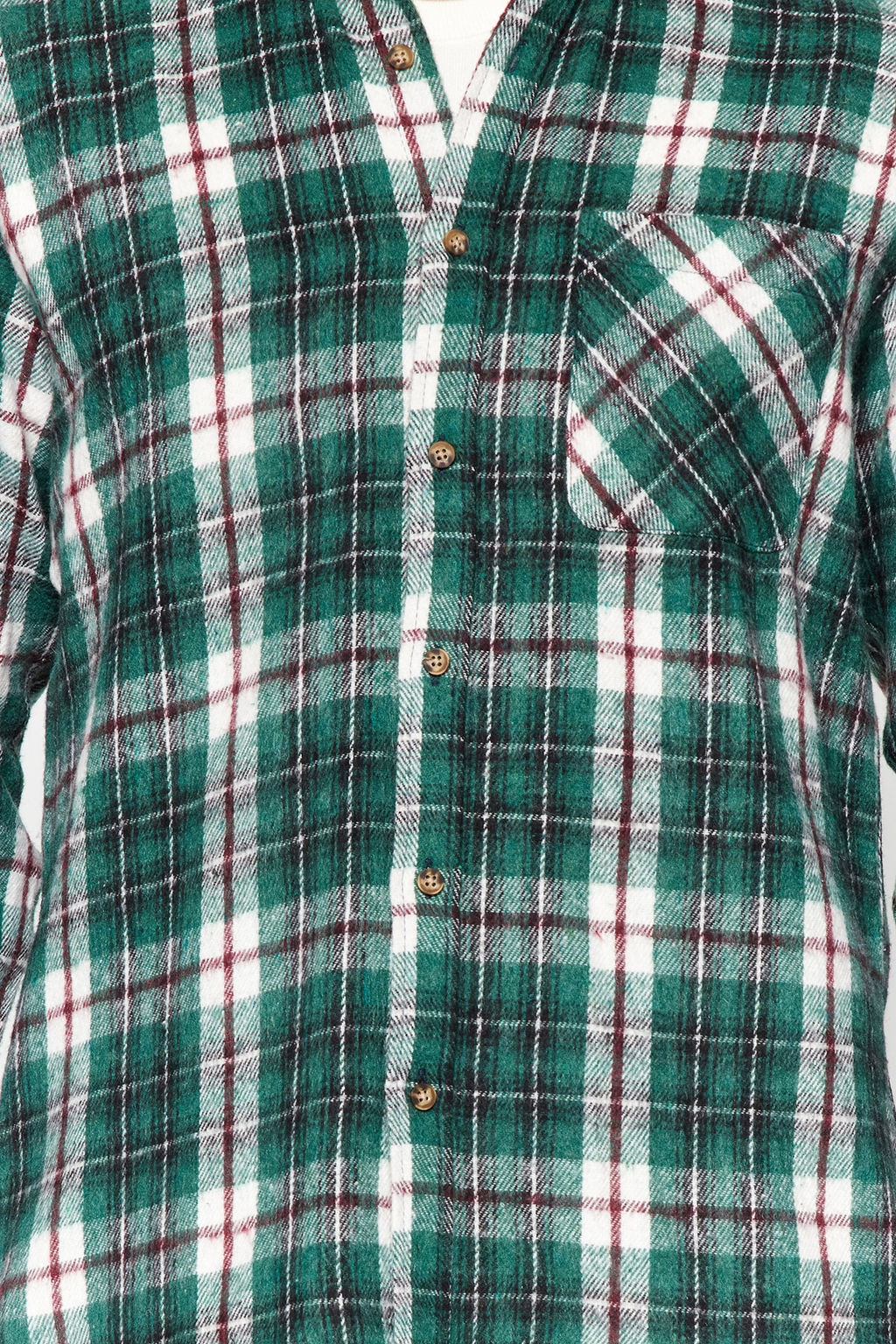TRENDYOL MAN Yesil Slim Fit Oduncu Ekose Dugmeli Yaka K?sl?k Gomlek TMNAW22GO0045 - Trendyolmilla фото 4