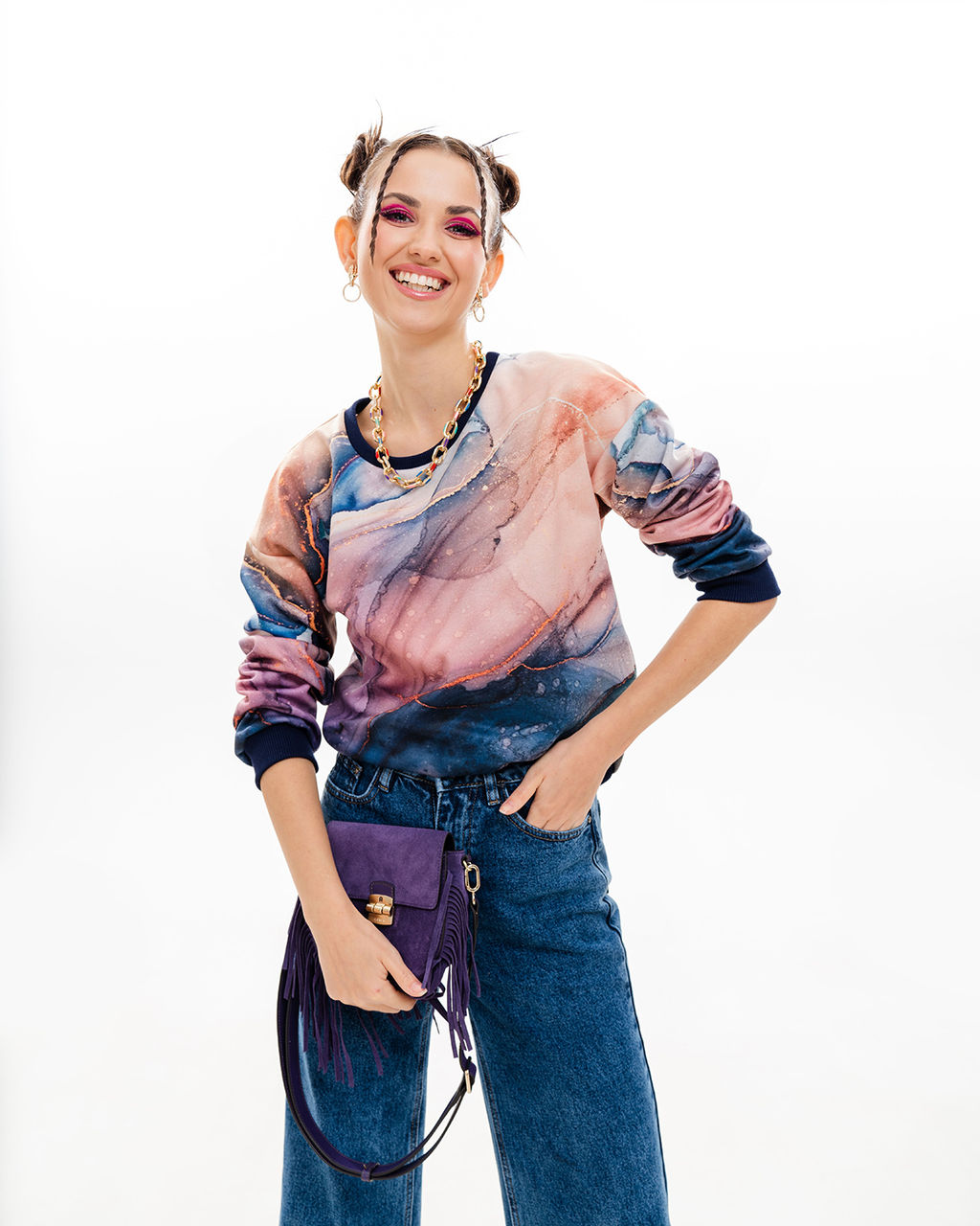 Удлинённый свитшот с принтом SNK001 - Sahar art lab фото 5