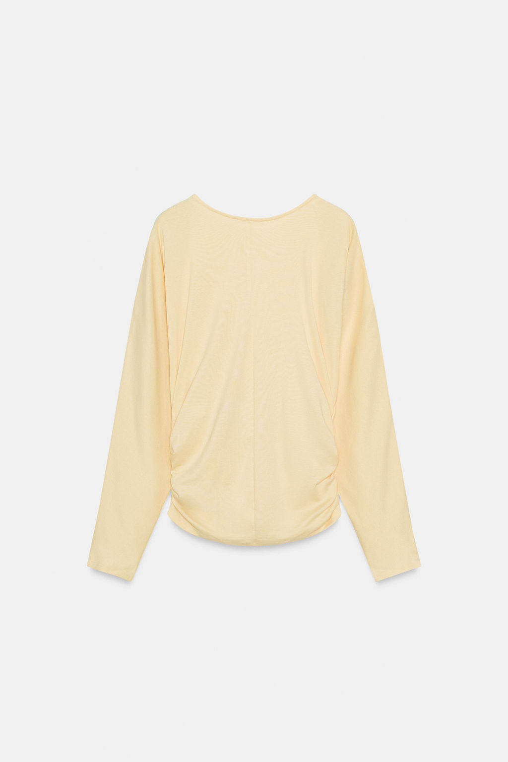 CAMISETA DRAPEADO LATERAL / Mantequilla - Zara фото 7
