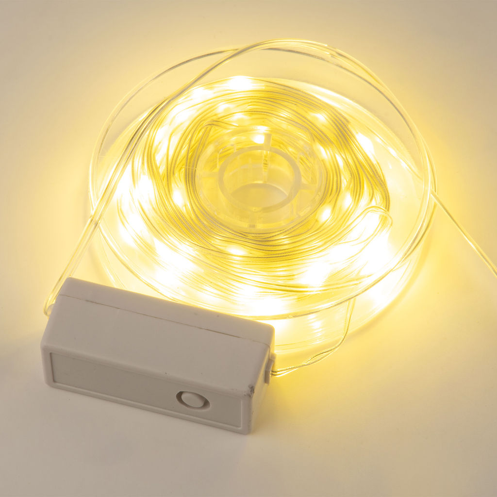 ULD-S1000-100/DTA WARM WHITE IP20 DEW BAND Гирлянда светодиодная "Полоса", 10м. 100 светодиодов. Теплый белый свет. Провод прозрачный. ТМ Uniel