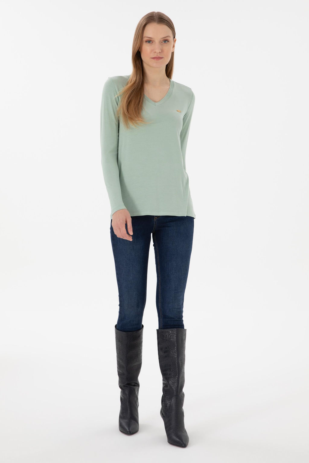 Kad_n Su Ye_ili Sweatshirt Sepette S_rpriz _ndirim - U.s. polo assn фото 11