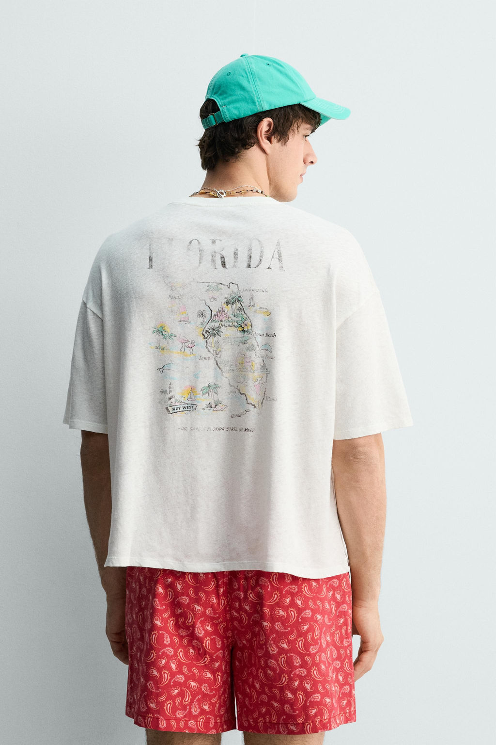 CAMISETA LAVADA ALGOD?N - LINO FLORIDA / Blanco