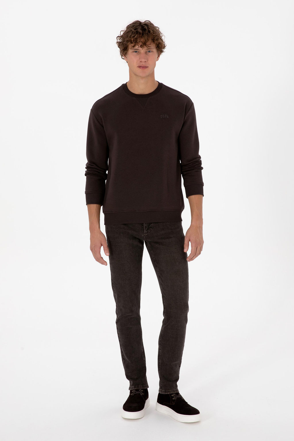 Erkek Koyu Kahverengi Basic Sweatshirt - U.s. polo assn фото 4
