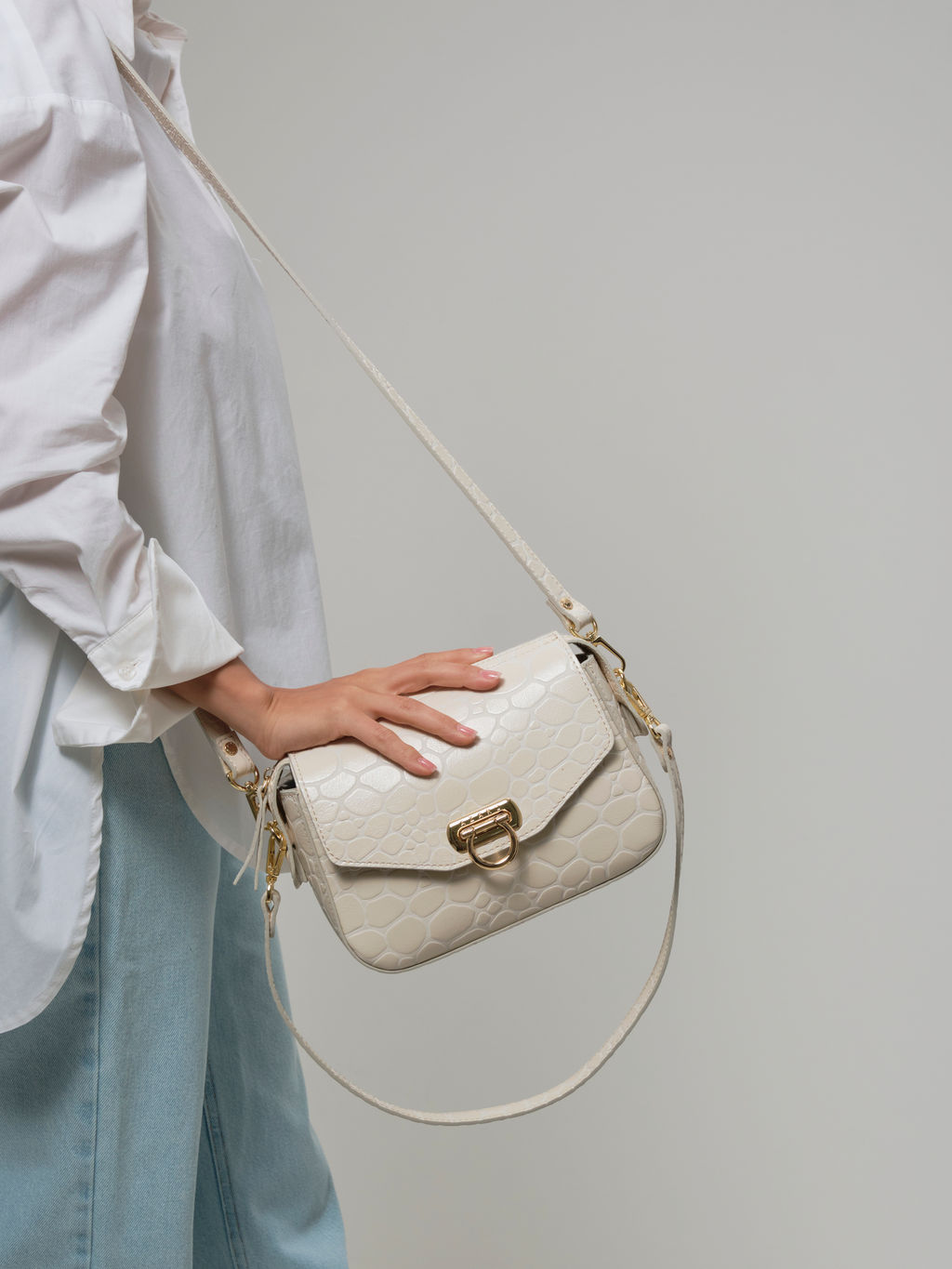 Сумка через плечо Azaro 3684 бежевый лен стоун