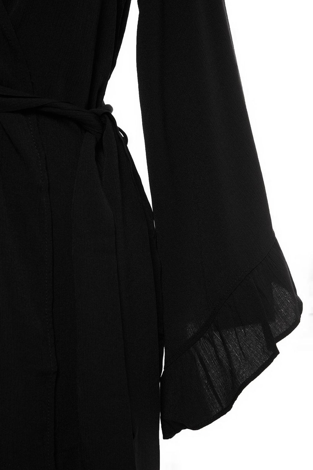 Siyah Kusakl? Dokuma Volanl? Mini Plaj Kimono&Kaftan TBESS21KM0002 - Trendyolmilla фото 7