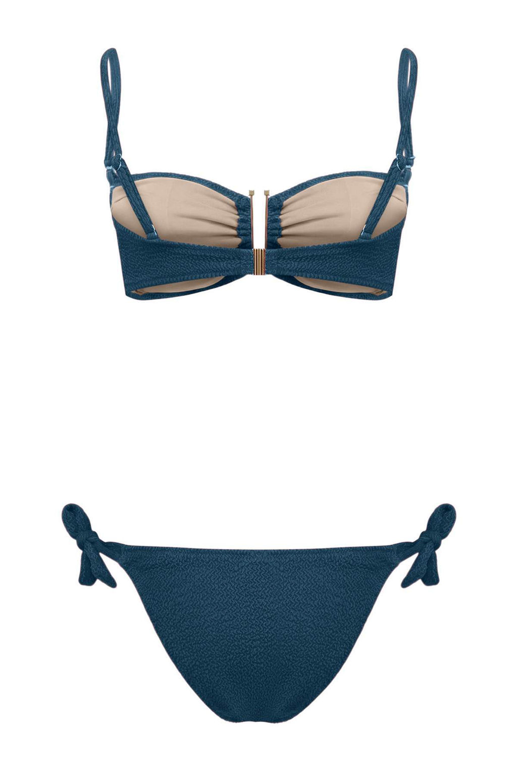 TRENDYOLMILLA Ekru Straplez Aksesuarl? Dokulu Regular Bikini Tak?m? TBESS24BT00019 фото 39