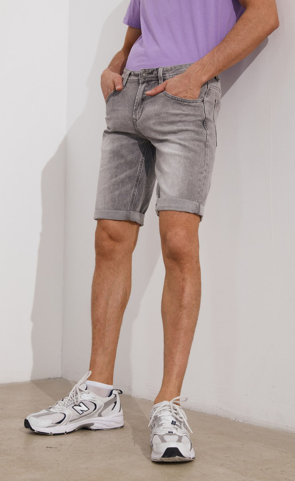 Шорты джинс F311-0910 grey - Fine joyce фото 3