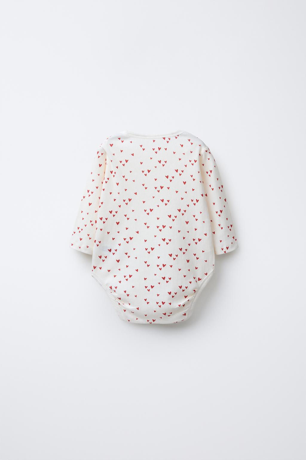 3-PACK OF HEART PRINT ROUND NECK BODYSUITS - Zara фото 3