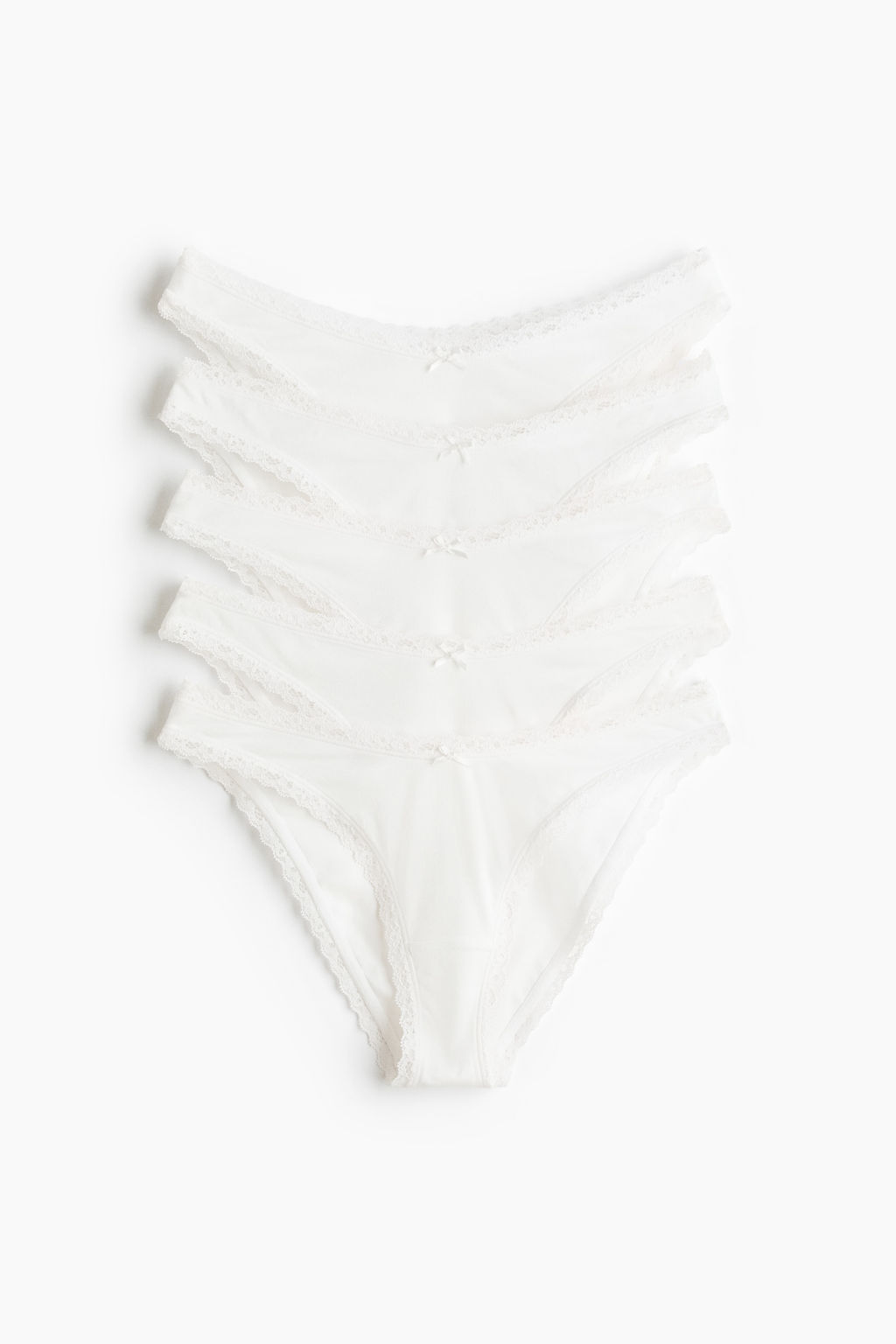 Pack de 5 bragas de algod?n con ribetes de encaje - H&m фото 2