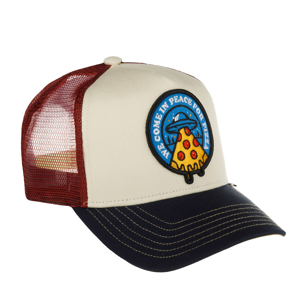 Бейсболка DJINNS арт. HFT Food Peace Pizza (кремовый / синий / бордовый)