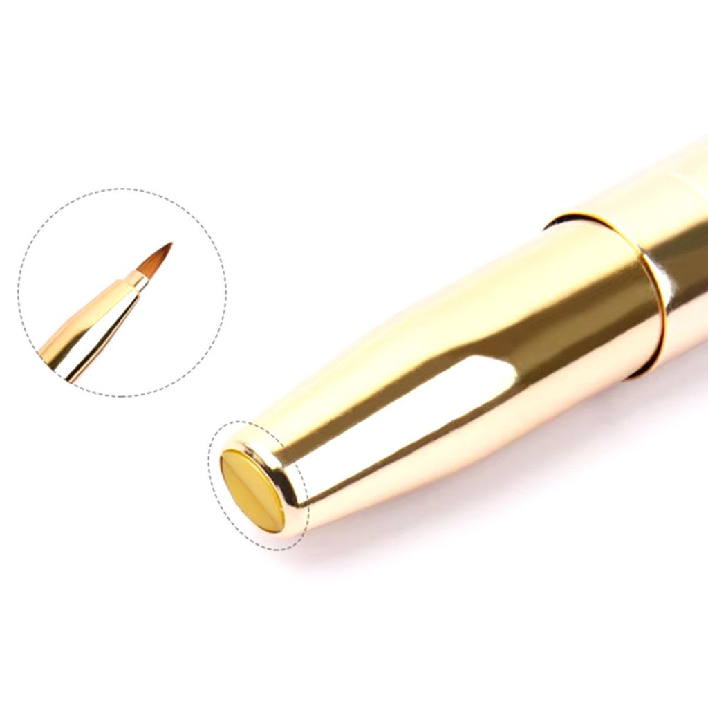 Nail Art Двусторонняя кисть для нанесения точечного макияжа губ, золотистый фото 5