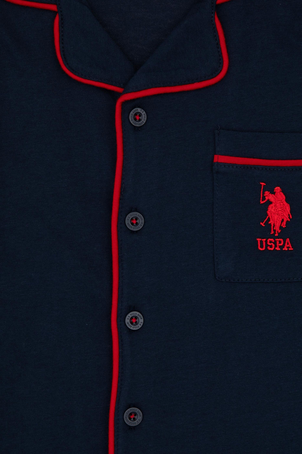 Пижама U.S. Polo Assn детская темно‑синяя из хлопка
