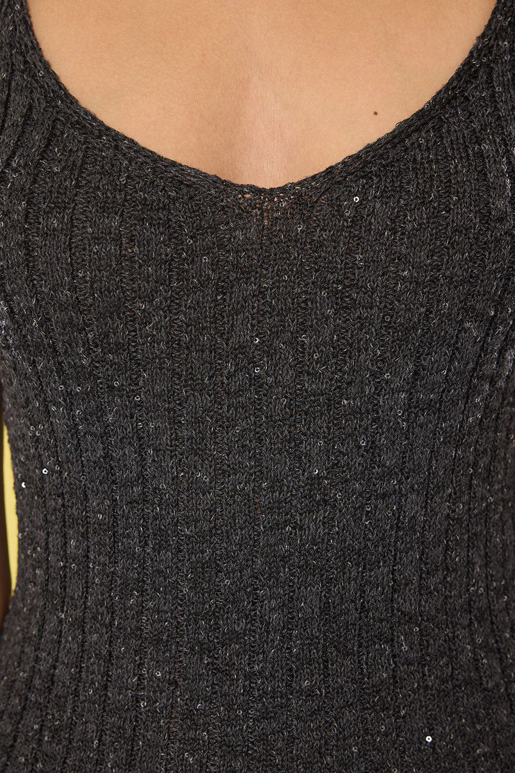 Antrasit Havuz Yaka Metalik Iplikli Bluz TWOSS25BZ00346 - Trendyolmilla фото 3