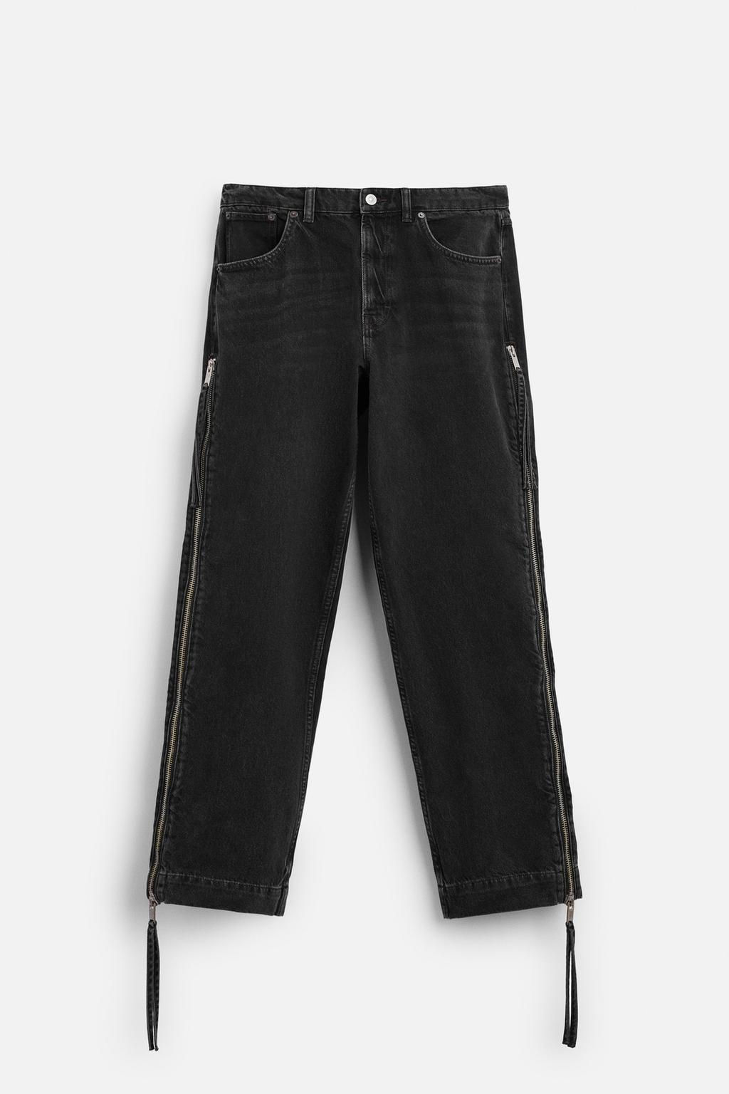 FLARE FIT JEANS WITH ZIPS - Zara фото 6