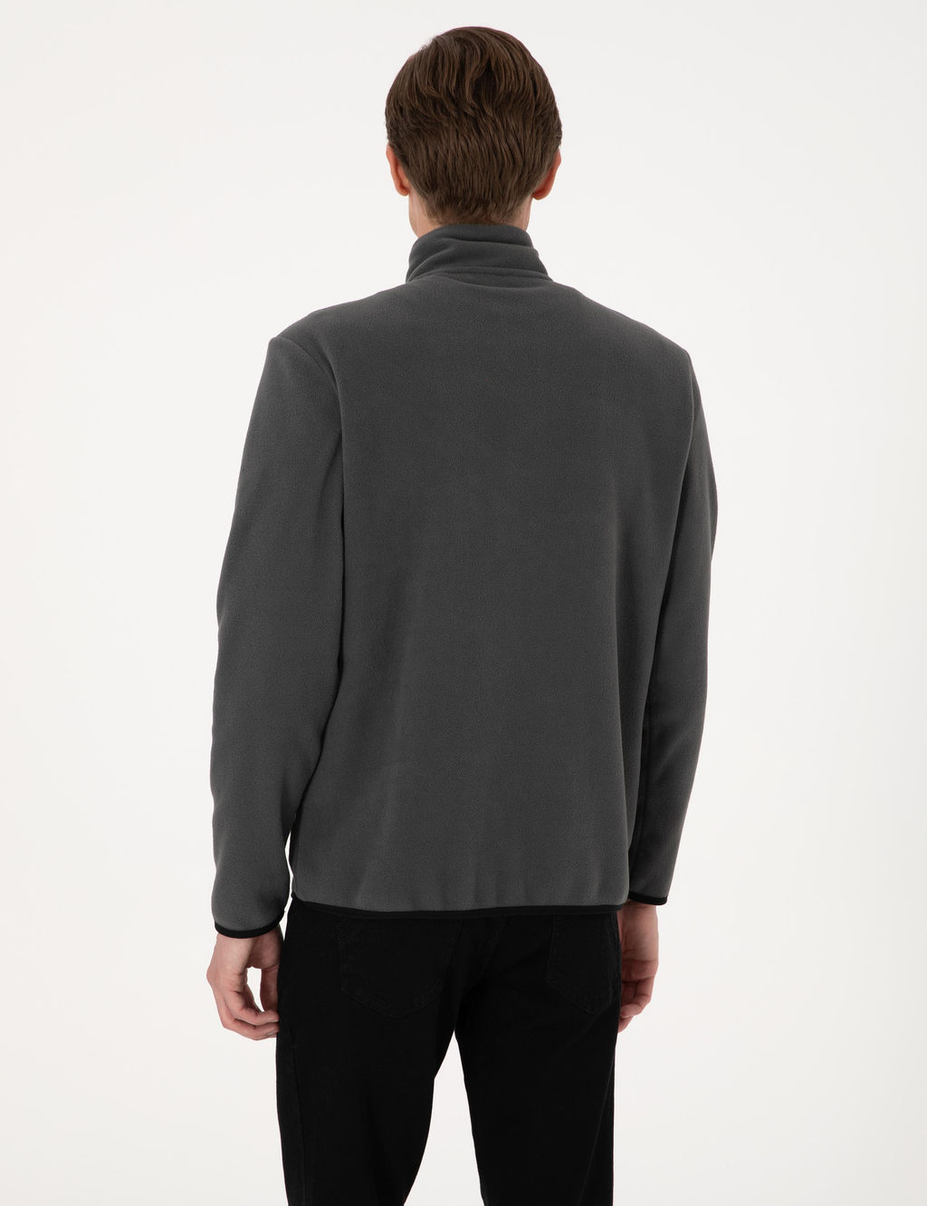 Antrasit Regular Fit Yar_m Fermuarl_ Polar Sweatshirt - Pierre cardin фото 5