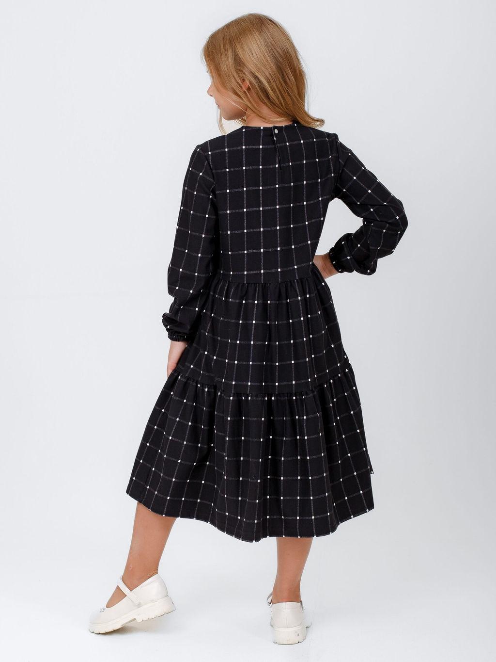 Платье Роза в клетку,цвет т.Синий(Клетка-Точка),78%х/б,16%пэ,6%л - 5+ фото 2