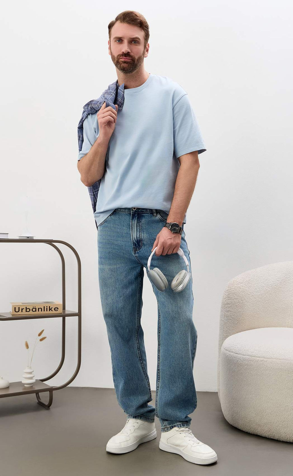 Джинсы муж. F611-0133R m.blue - Fine joyce фото 2