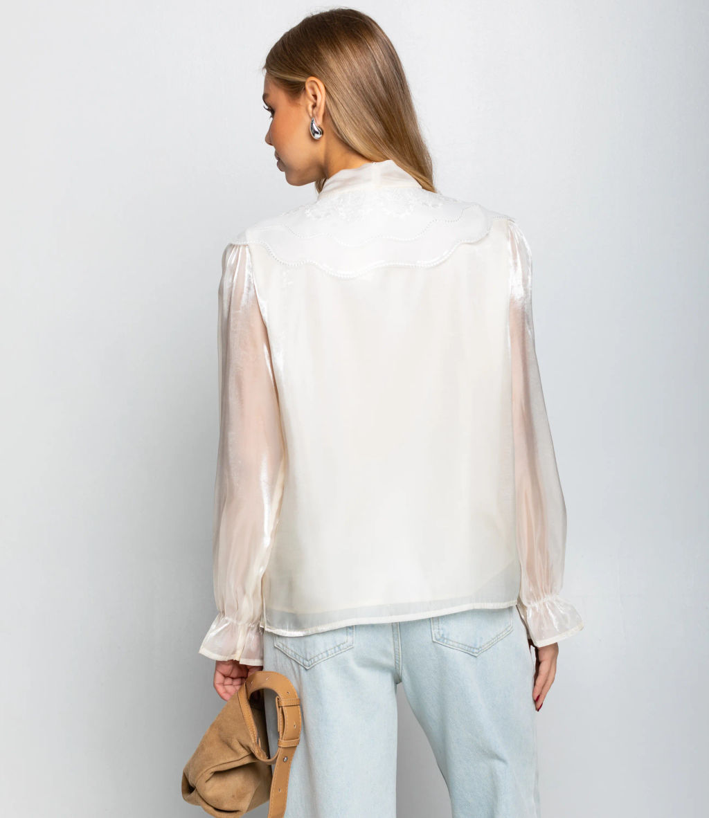 Блуза #КТ977 (2), кремовый