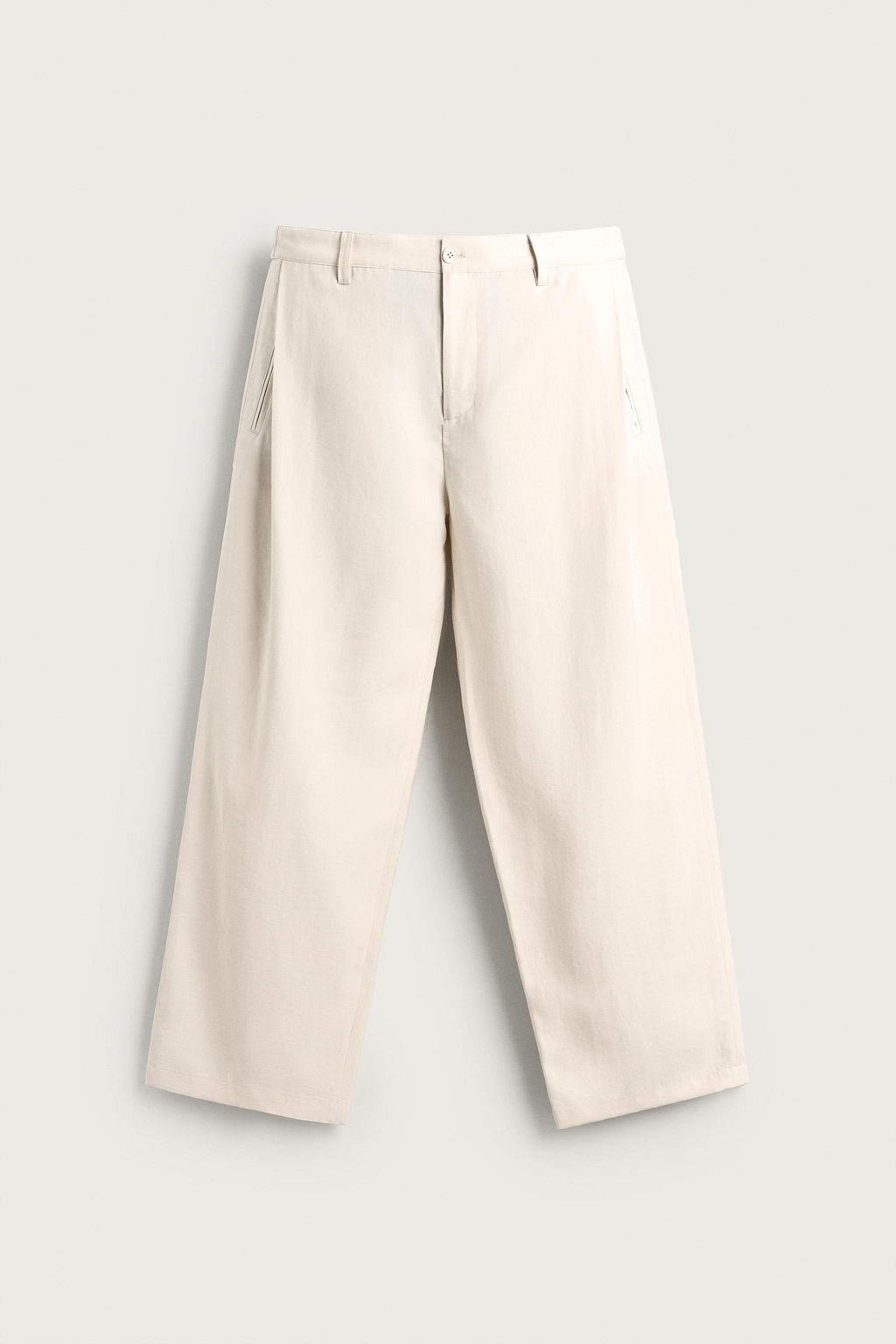 PANTAL?N FLUIDO PLIEGUES LATERALES / Crudo medio - Zara фото 10