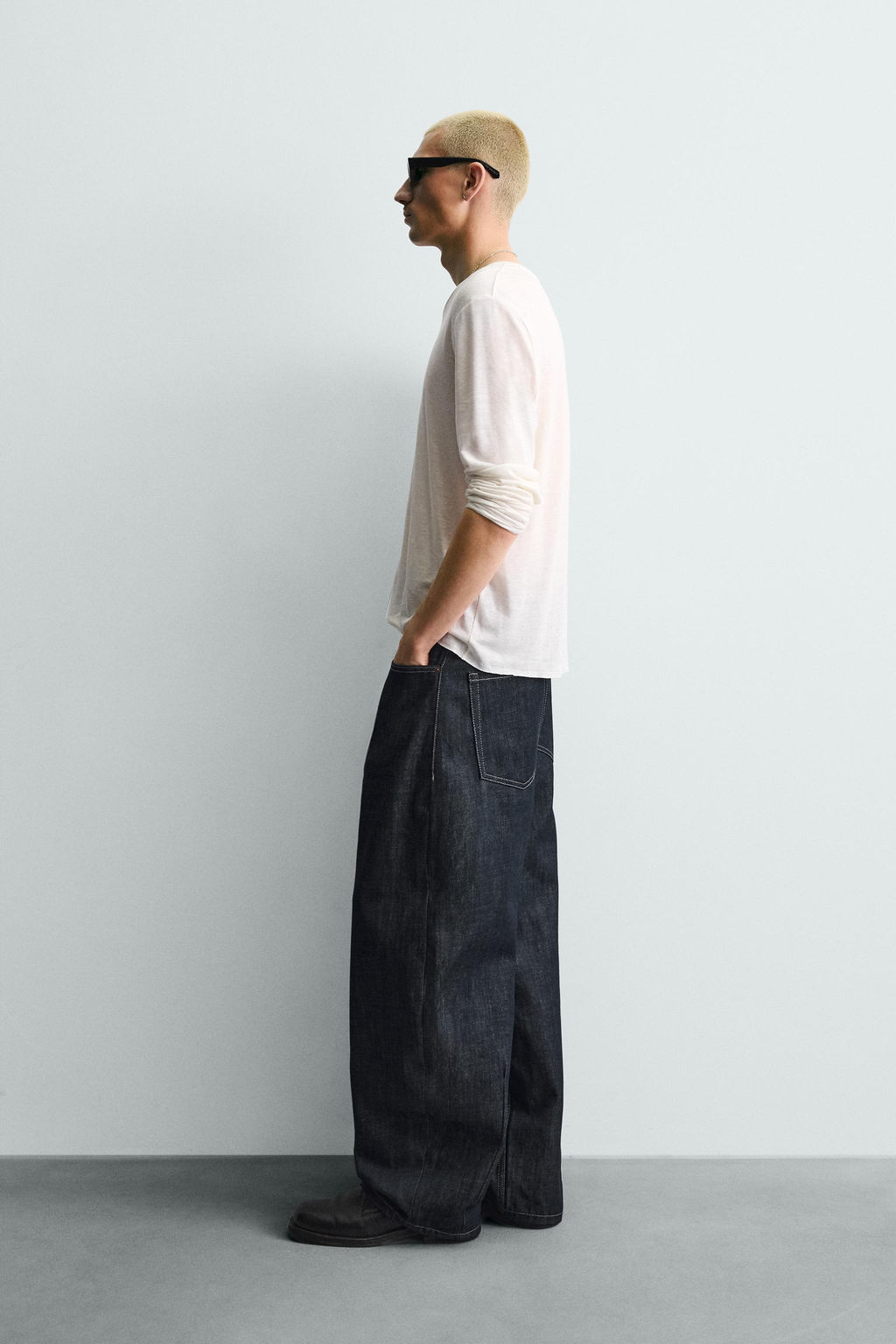 JEANS BALLOON FIT / Marino / Blanco - Zara фото 4
