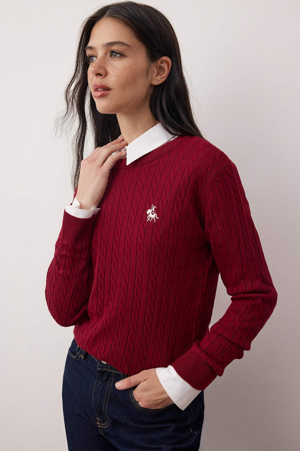 Ekru At Nak?sl? Sac Orgu Ince Triko Kazak TWOAW26KZ00122 - Trendyolmilla фото 9