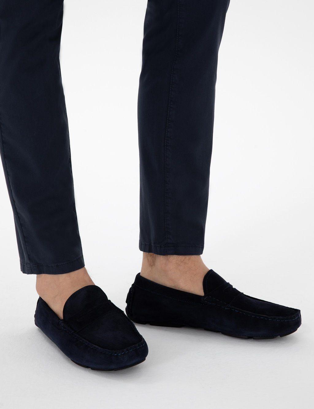 Lacivert %100 Deri Loafer Ayakkab_