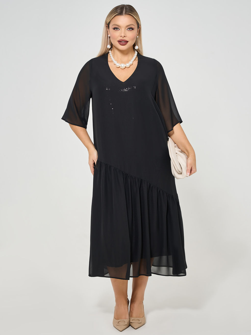 Платье 0361-1с чёрный кристалл