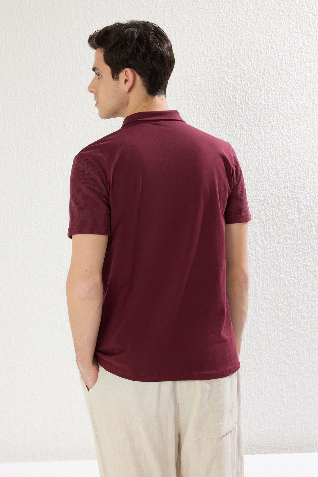 TRENDYOL MAN Siyah Slim/Dar Kesim Dokulu Dugmeli %100 Pamuklu Polo Yaka T-shirt TMNSS20PO0002 - Trendyolmilla фото 5
