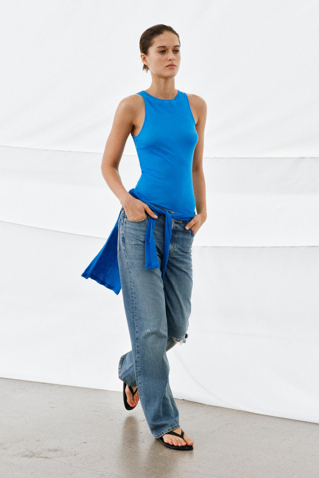 JEANS ZW COLLECTION BOOTCUT TIRO MEDIO / Azul medio - Zara фото 5